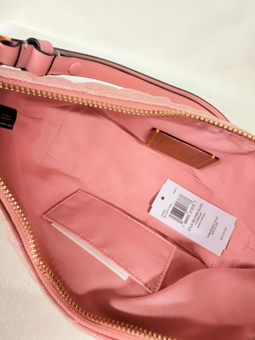 coach Caitlin Shoulder Bag In Regenerative Cotton With Quilting And Charm ceq62